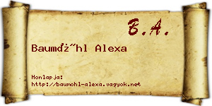 Baumöhl Alexa névjegykártya